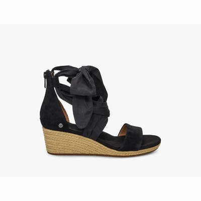 Sandálias UGG Trina Wedge Mulher Pretas | PT-YGPWX